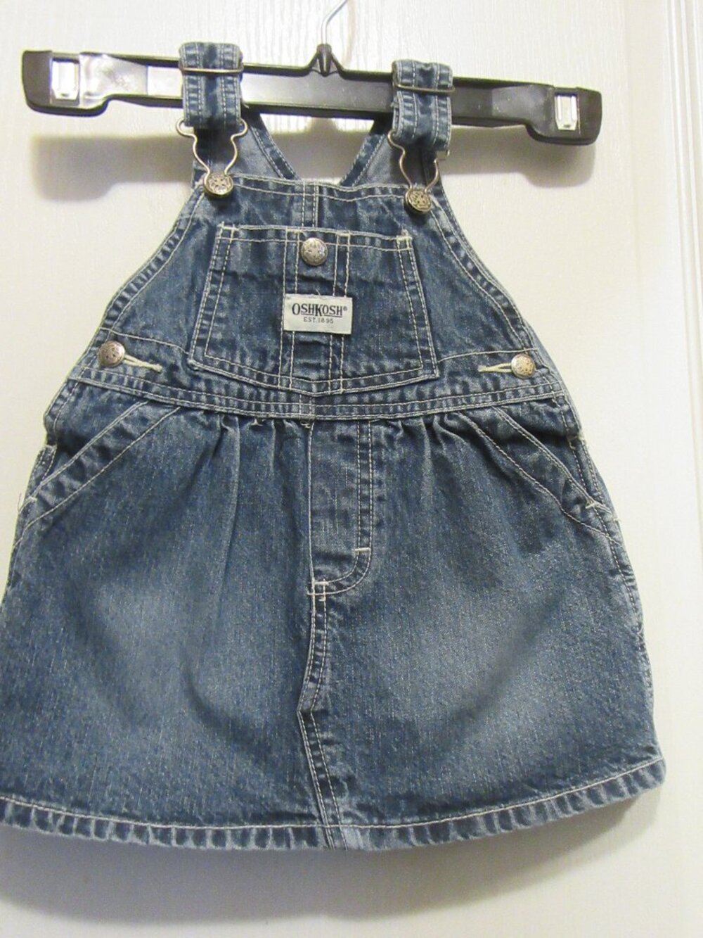 Kids Vintage Overall Denim Dress 12 Months Oshkosh